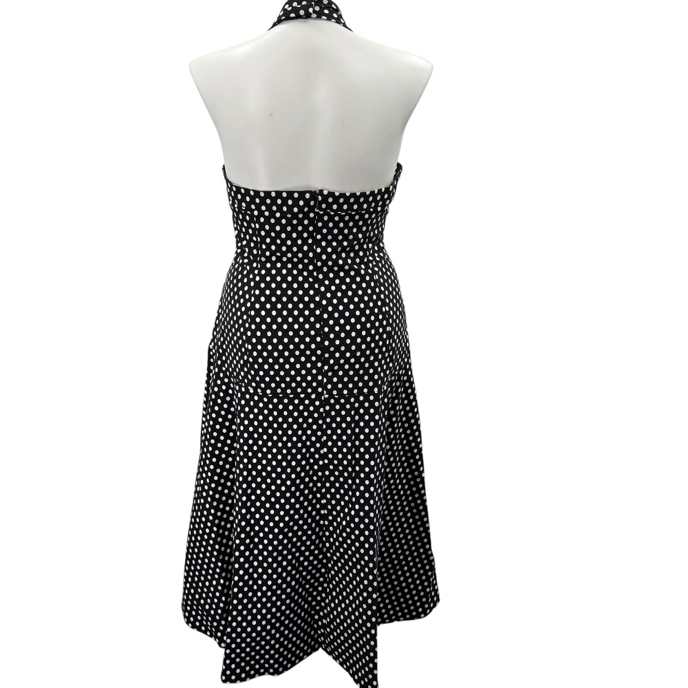 Anthropologie Maeve Halter Polka Dot Ruched Midi Dress High Low Fit & Flare 18W - Picture 5 of 11